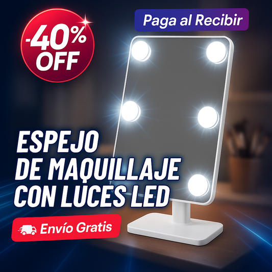 Espejo de maquillaje LED